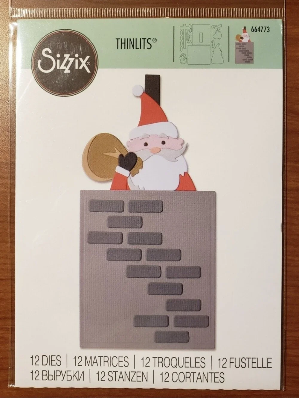 2 - Christmas Thinlits Sizzix Santa Slider 664773, Prancer 664768. 30 Dies.